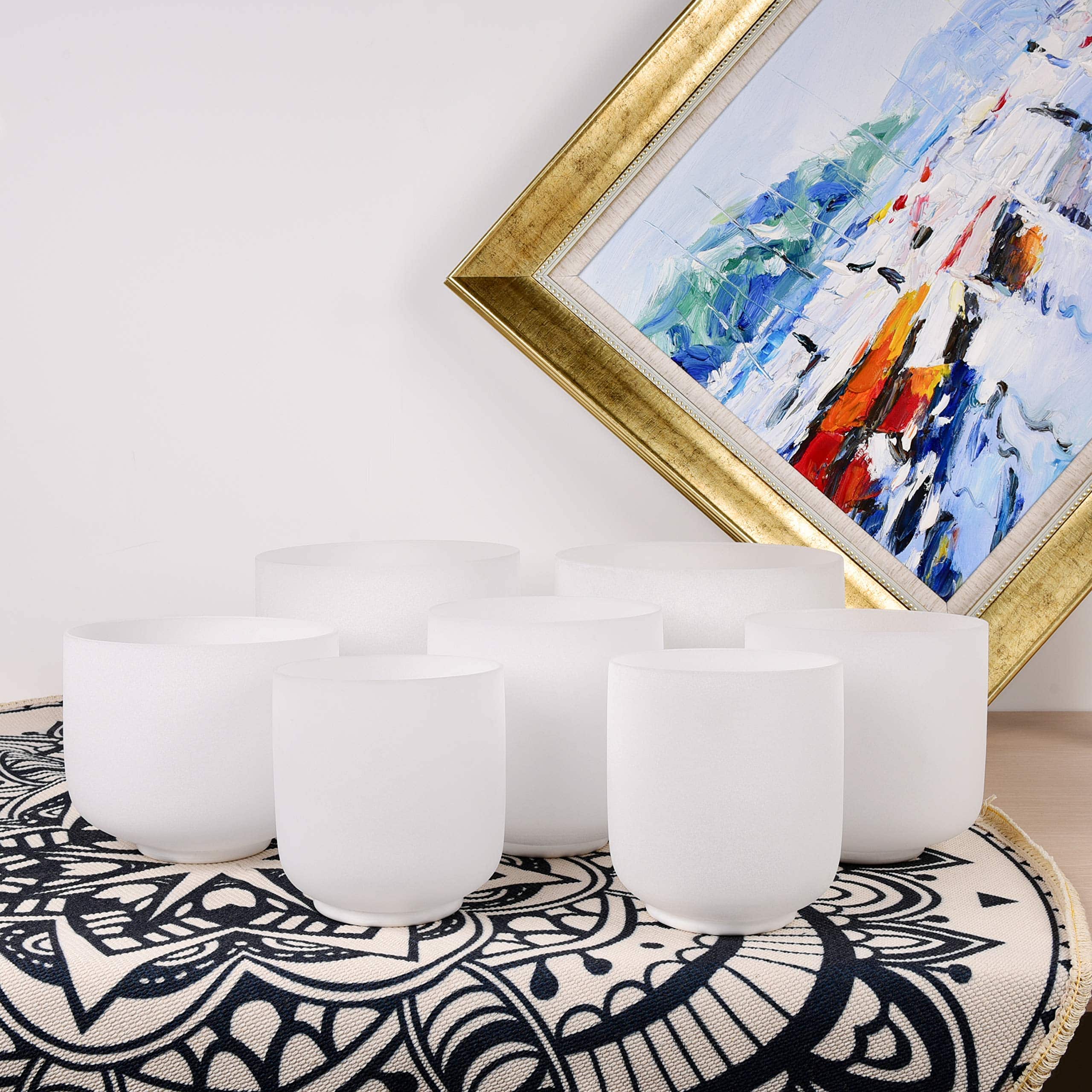 TOPFUND 6-10 inch Chakra Set of 7 Crystal Singing Bowls - TOPFUND Crystal Singing Bowl